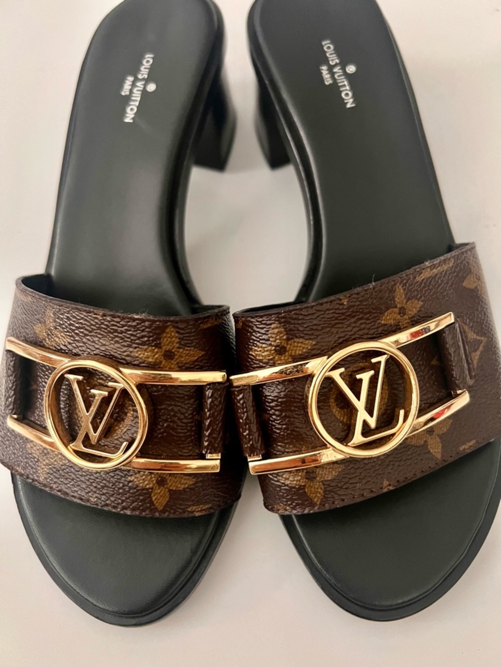 Louis Vuitton Brown Monogram Canvas Lock It Slide Sandals Size 38 - Picture 13 of 13